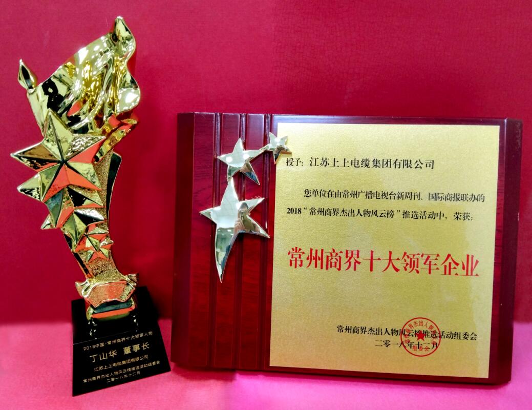 2018年12月6日，丁山華董事長榮獲“常州商界十大領(lǐng)軍人物”